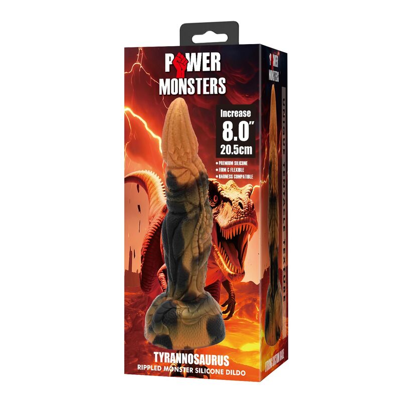 POWER MONSTERS - TYRANNOSAURUS DILDO BICOLOR 20,5 CM Ø 5 CM - Imagen 2