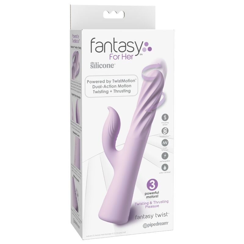 FANTASY FOR HER - FANTASY TWIST VIBRADOR TWISTMOTION CON ROTACIÓN Y EMPUJE MORADO - Imagen 5